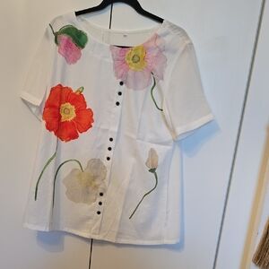 Floral Button-Down Blouse